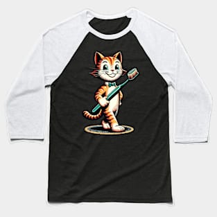 Cat carrying toothbrush Baseball T-Shirt